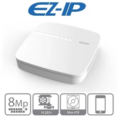EZ-IP NVR1B04-4P 4 csatorna/H265+/80Mbps rögzítés/1x Sata/4x PoE hálózati rögzítő(NVR)