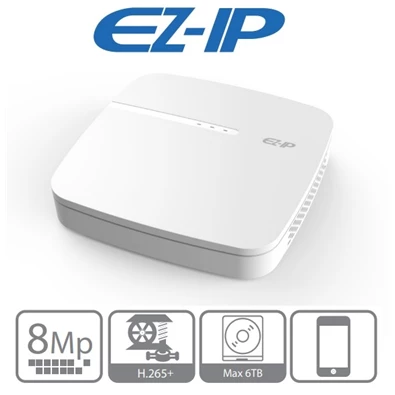 EZ-IP NVR1B04 4 csatorna/H265+/80Mbps rögzítés/1x Sata hálózati rögzítő(NVR)