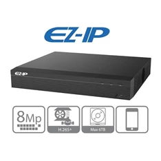 EZ-IP NVR1B08HS-8P 8 csatorna/H265+/80Mbps rögzítés/1x Sata/8x PoE hálózati rögzítő(NVR)