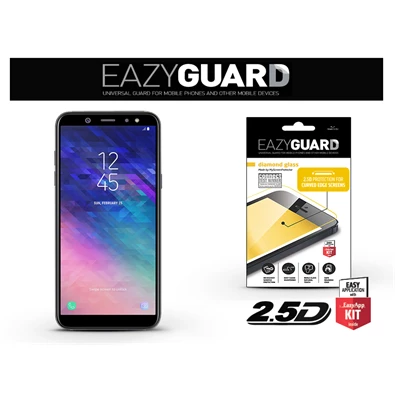 EazyGuard LA-1344 Samsung A6 2018 fekete 2.5D üveg kijelzővédő fólia