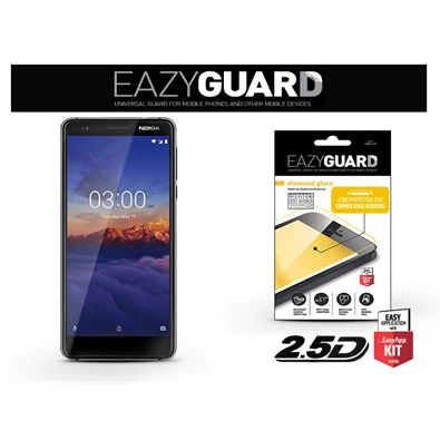 EazyGuard LA-1376 2.5D Nokia 3.1 fekete kijelzővédő fólia