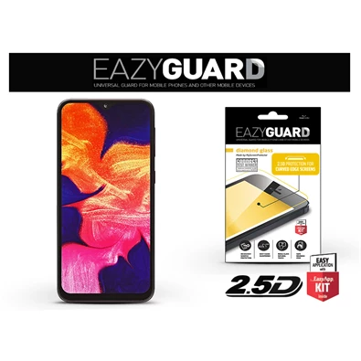 EazyGuard LA-1487 Samsung A10 fekete 2.5D üveg kijelzővédő fólia