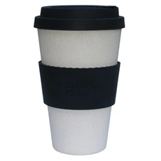 Ecoffee Cup Black Nature 400ml hordozható fekete kávéspohár
