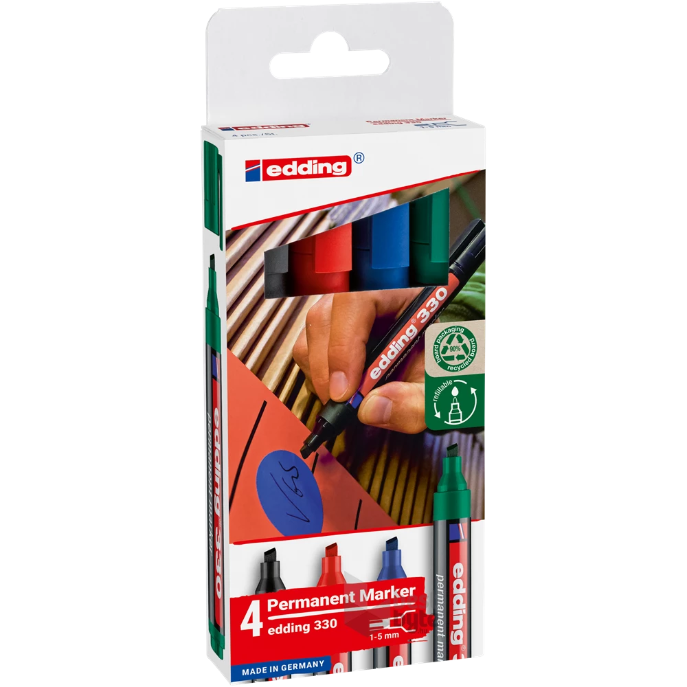 Edding 330 4db-os 1-5mm vegyes színű permanent marker készlet
