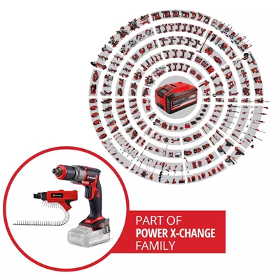 Einhell 4261012 PROFESSIONAL PXC  TP-DY 18 Li BL akkumulátoros gipszkarton csavarozó + tárascsavar adapter