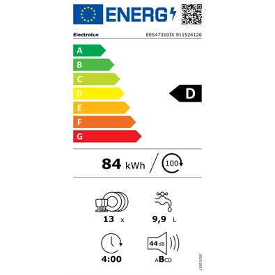 Electrolux EES47310IX beépíthető 13 terítékes mosogatógép