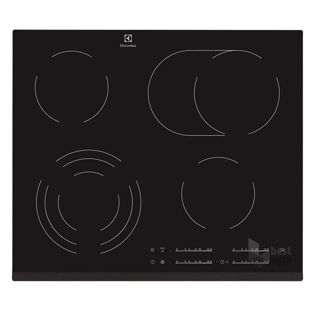 Electrolux EHF6547FXK fekete, beépíthető, elektromos üvegkerámia, főzőzóna: 4, beépíthető méret: 56cm, főzőlap