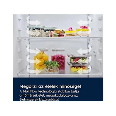 Electrolux ENT6MD18S3 fehér, alulfagyasztós, beépíthető, Hűtő:186L, Fagyasztó:62L, hűtőszekrény