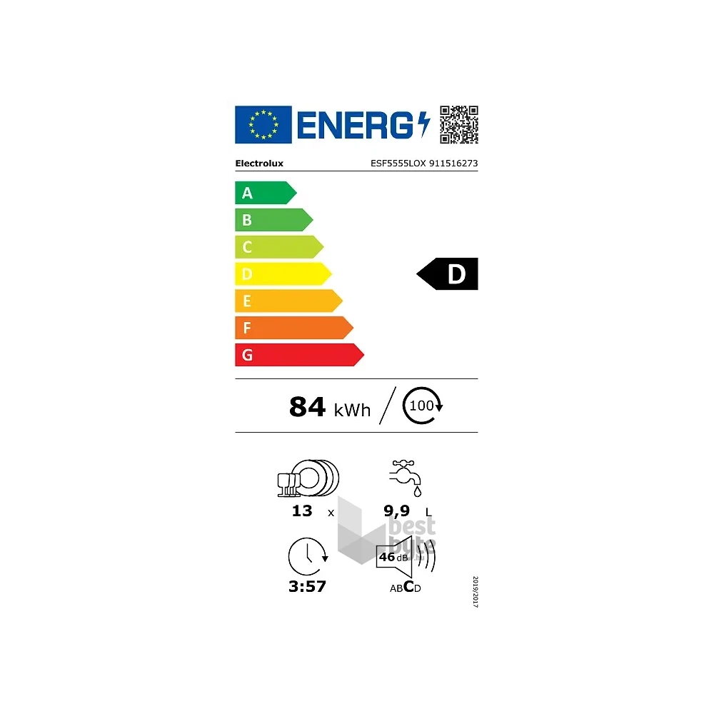 Electrolux ESF5555LOX inox, programok száma: 6, szabadonálló, 13 terítékes mosogatógép 