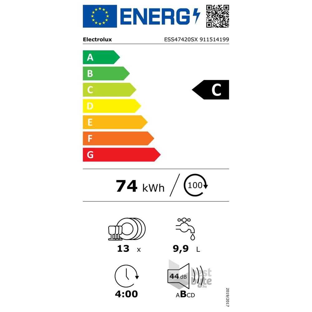 Electrolux ESS47420SX ezüst, programok száma: 8, szabadonálló, 13 terítékes mosogatógép 