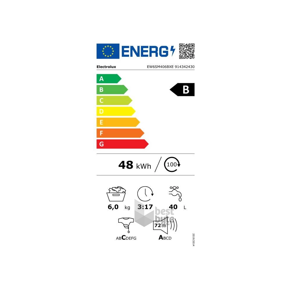 Electrolux EW6SM406BXE fekete, elöltöltős, keskeny, max.1100.ford, 6 kg, mosógép