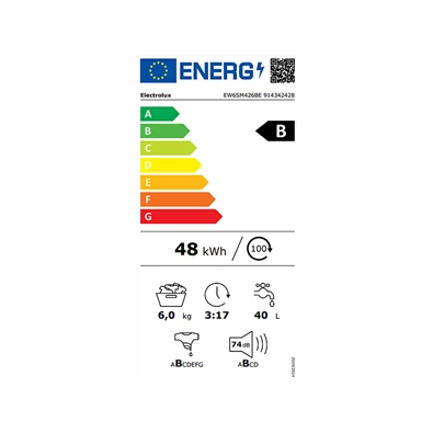 Electrolux EW6SM426BE fehér, elöltöltős, keskeny, max.1200ford., 6 kg, mosógép