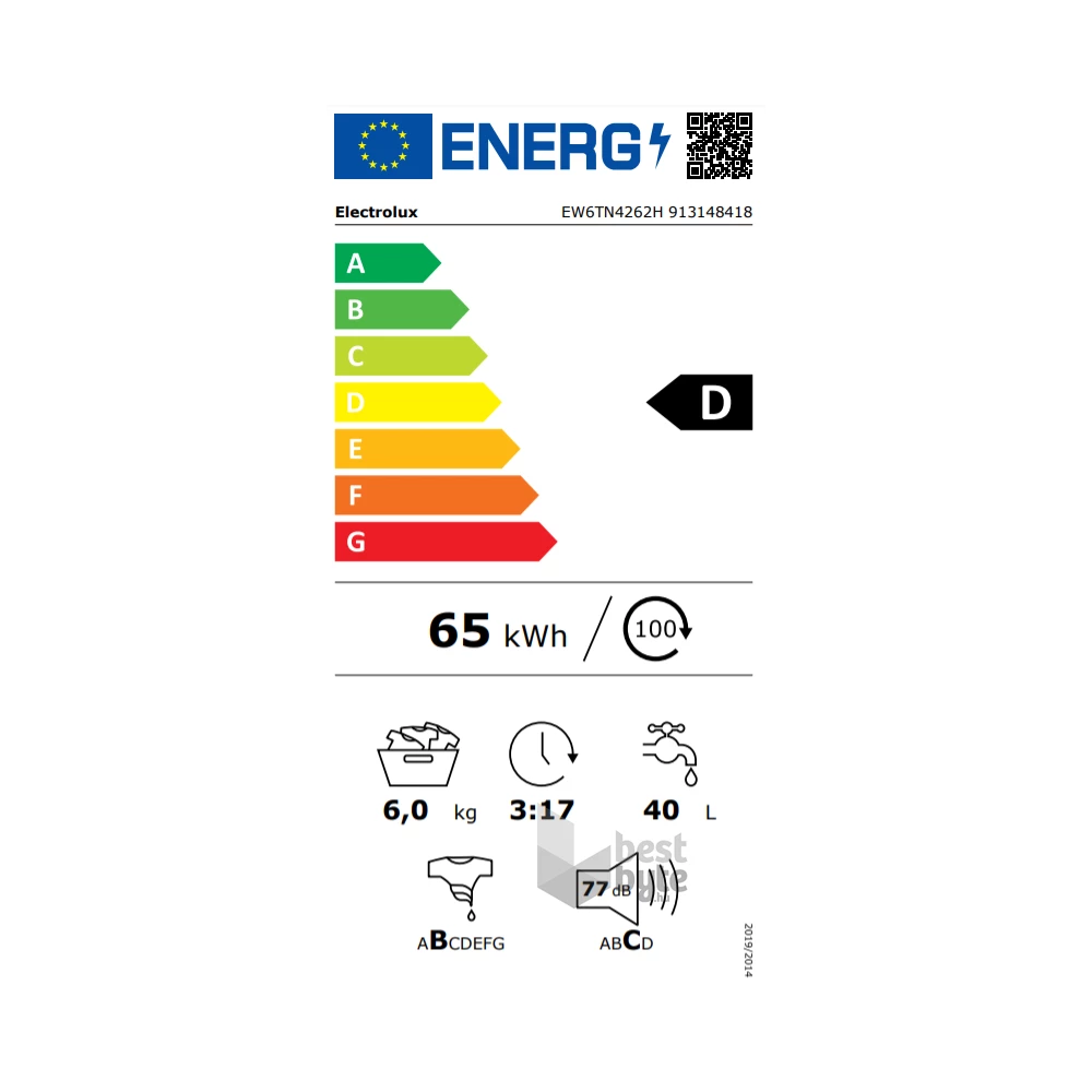 Electrolux EW6TN4262H fehér, felültöltős, max.1200ford., 6 kg, mosógép