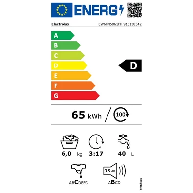 Electrolux EW6TN5061FH 6 kg felültöltős mosógép (Használt - B)