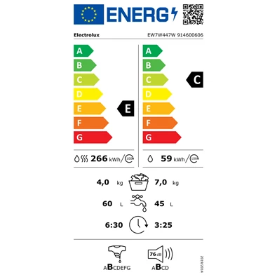 Electrolux EW7W447W elöltöltős mosó-szárítógép