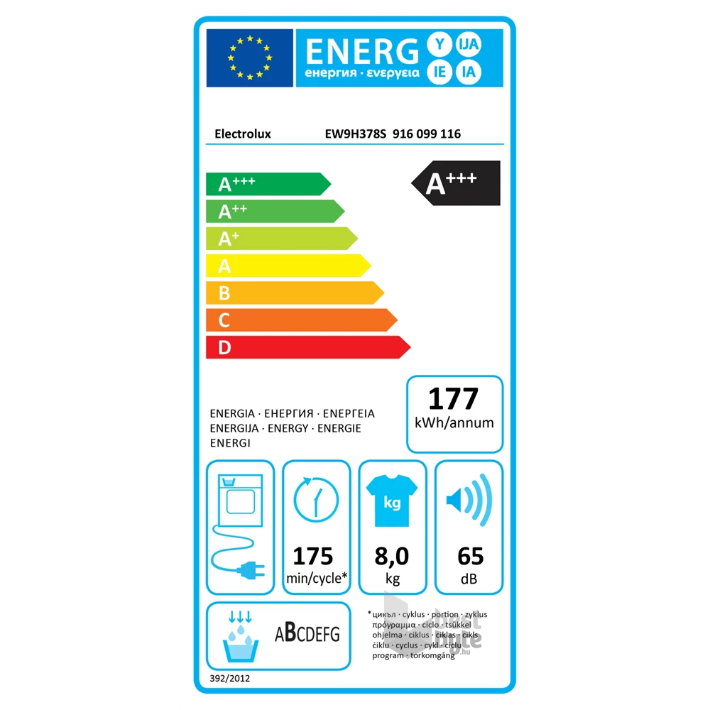 Electrolux EW9H378S fehér, 8 kg, hőszivattyús, szárítógép