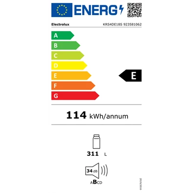 Electrolux KRS4DE18S beépíthető egyajtós hűtőszekrény