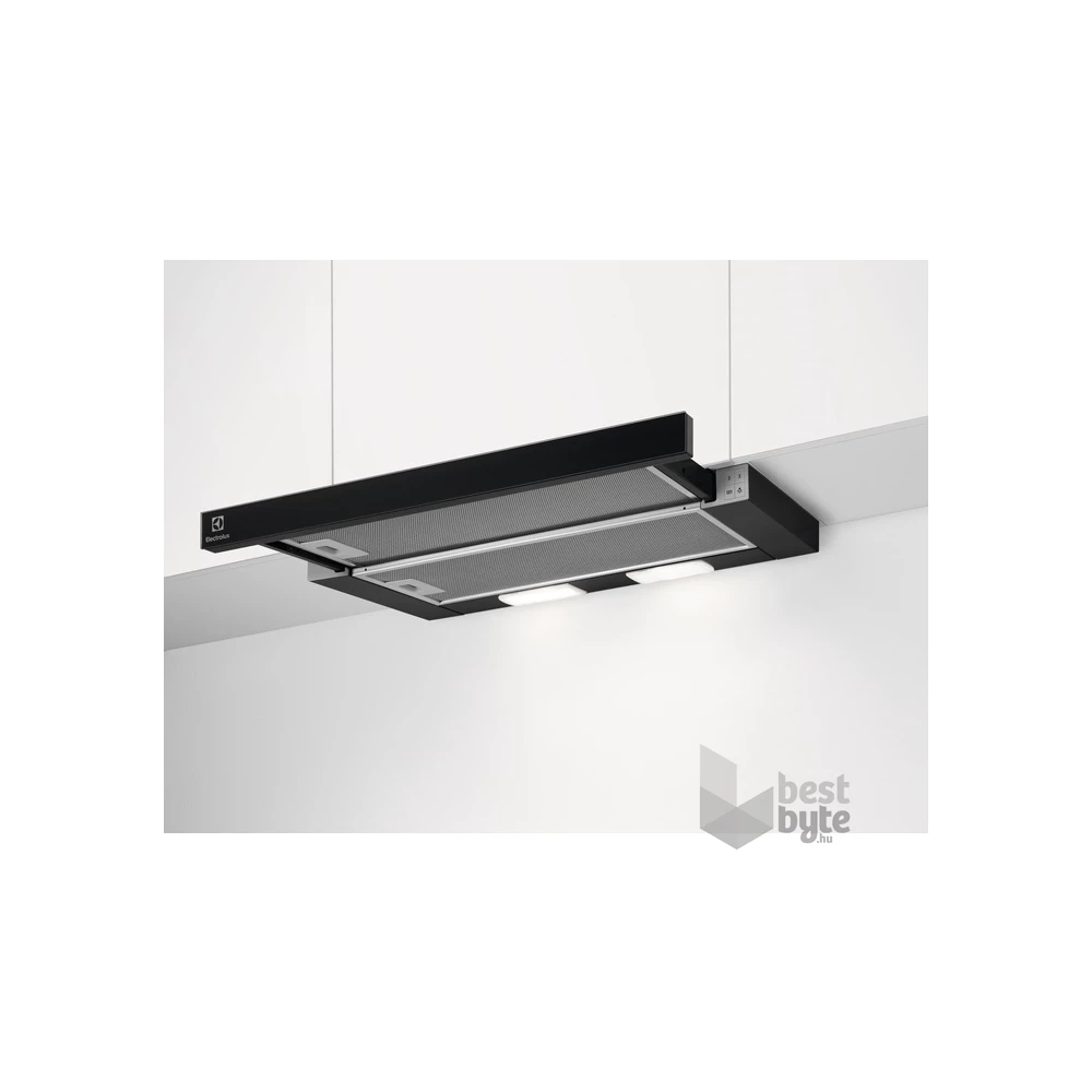Electrolux LFP326FB fekete, beépíthető, hagyományos, méret:59,8 cm, teleszkópos, zajszint:69 dB, páraelszívó
