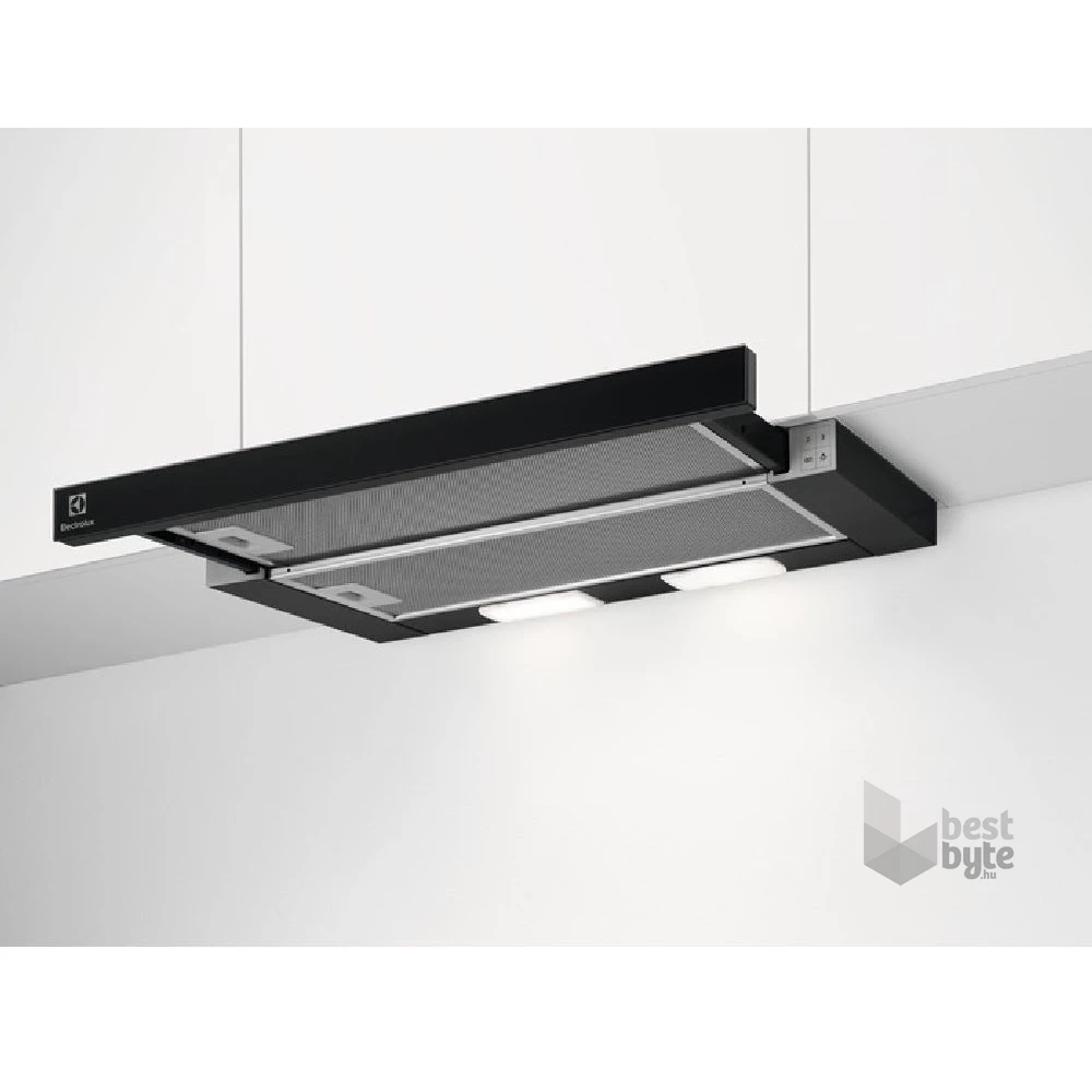 Electrolux LFP326FB fekete, beépíthető, hagyományos, méret:59,8 cm, teleszkópos, zajszint:69 dB, páraelszívó