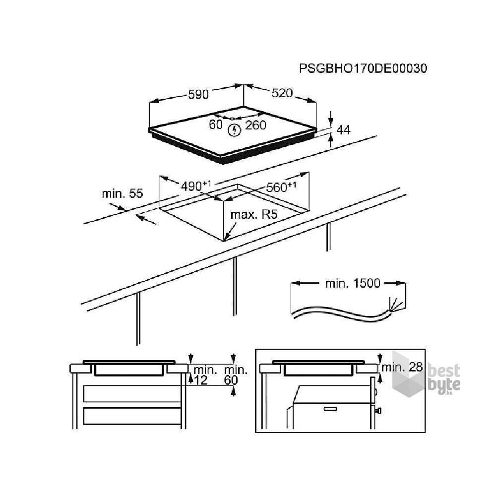 Electrolux LIR60433B beépíthető indukciós főzőlap (Újszerű)