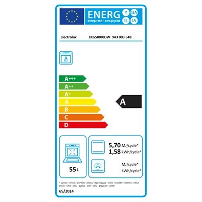 Electrolux LKG500003W fehér gáztűzhely