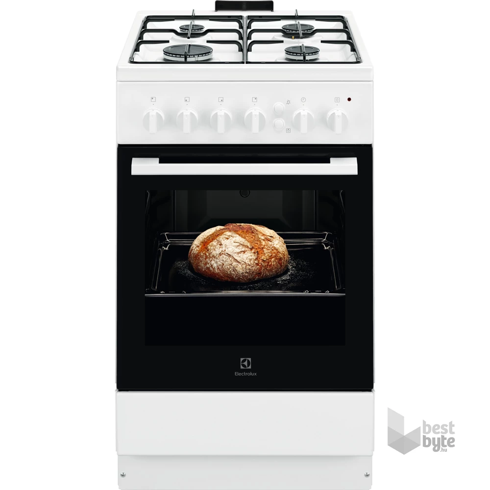 Electrolux LKG500003W fehér, szabadonálló, gáz, főzőzóna: 4, sütő:55L, grill, tűzhely