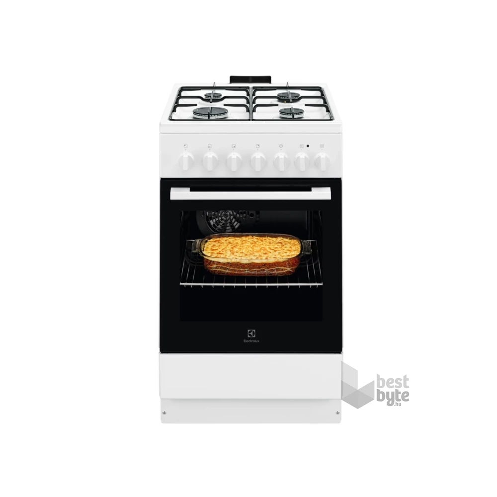 Electrolux LKK520001W fehér, szabadonálló, gáz, kombinált, főzőzóna: 4, sütő:54L, grill, tűzhely