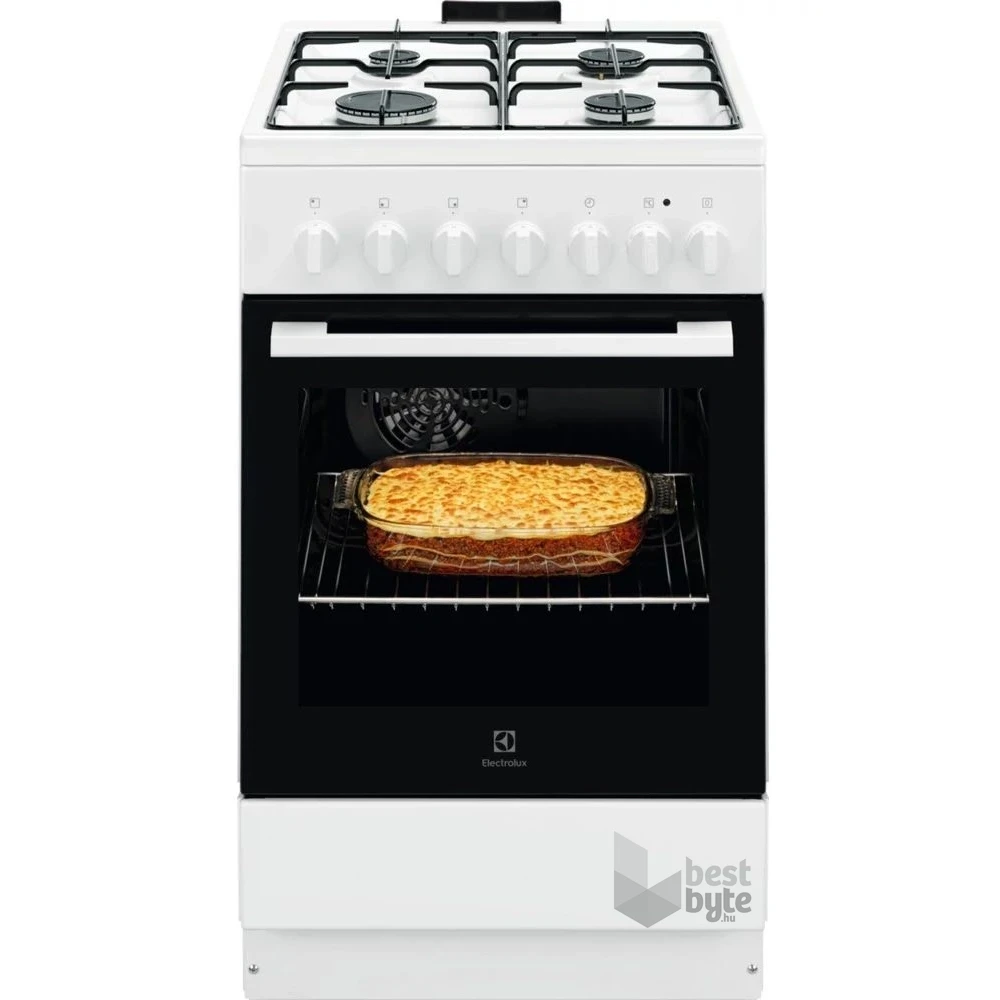 Electrolux LKK520001W fehér, szabadonálló, gáz, kombinált, főzőzóna: 4, sütő:54L, grill, tűzhely