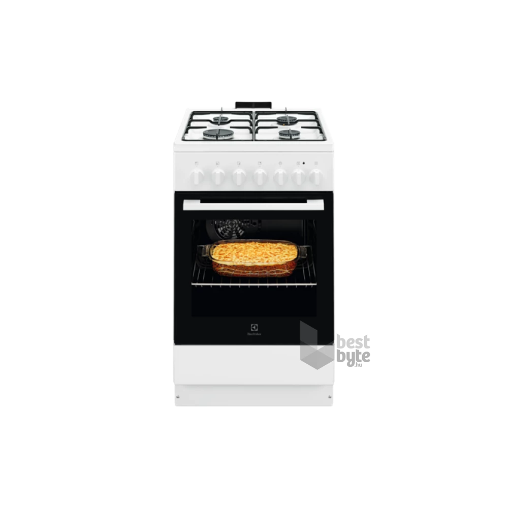 Electrolux LKK520001W fehér, szabadonálló, gáz, kombinált, főzőzóna: 4, sütő:54L, grill, tűzhely