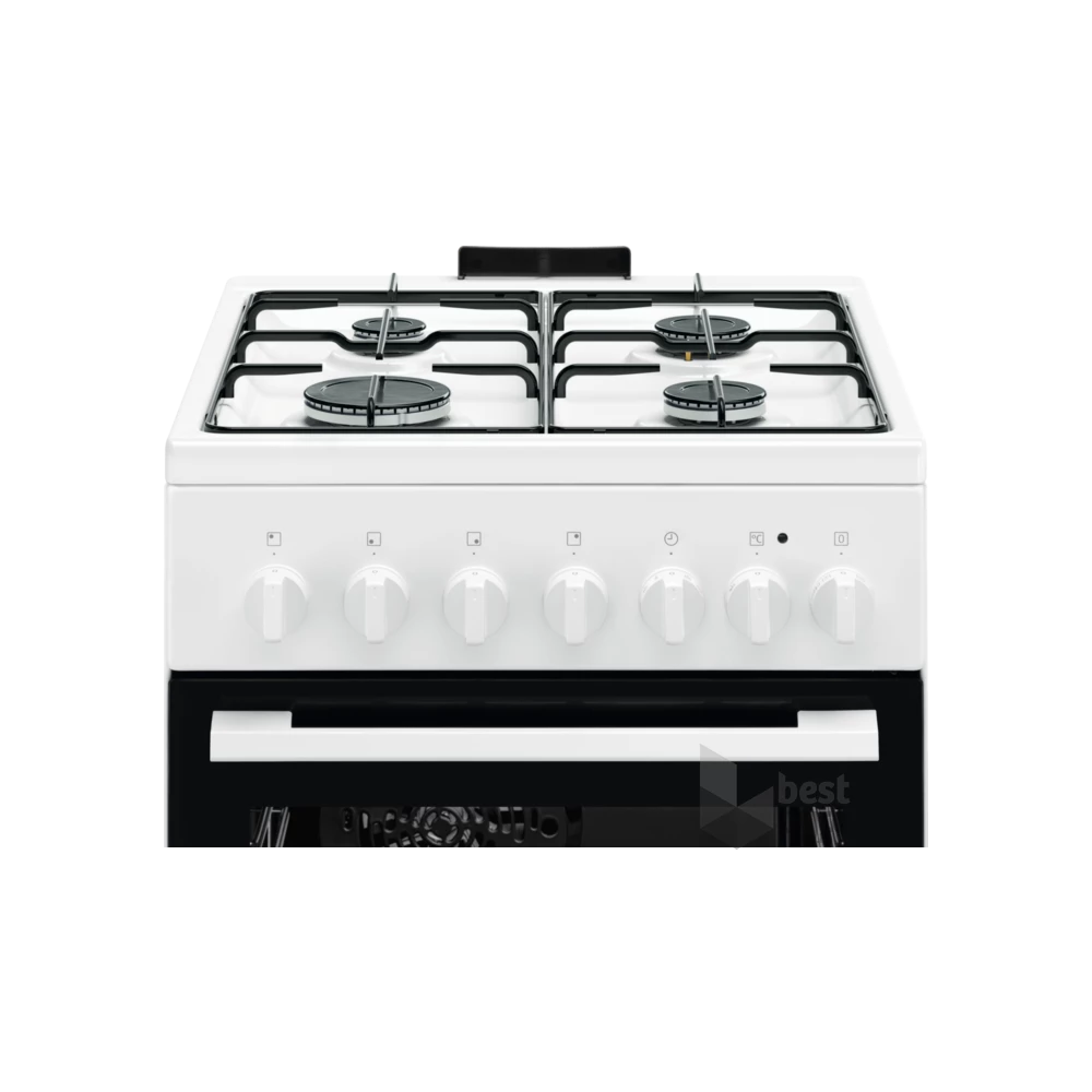 Electrolux LKK520001W fehér, szabadonálló, gáz, kombinált, főzőzóna: 4, sütő:54L, grill, tűzhely