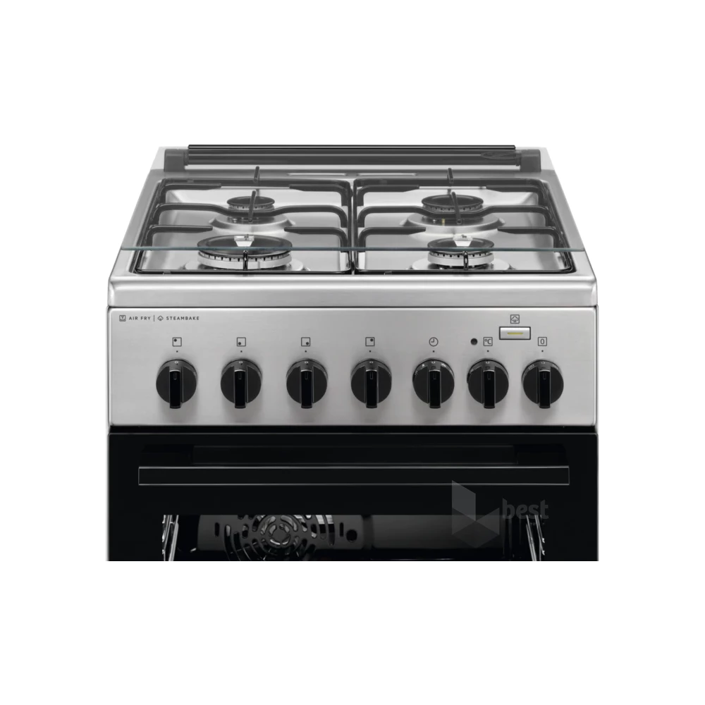 Electrolux LKK560000X inox, szabadonálló, gáz, kombinált, főzőzóna: 4, sütő:58L, grill, tűzhely