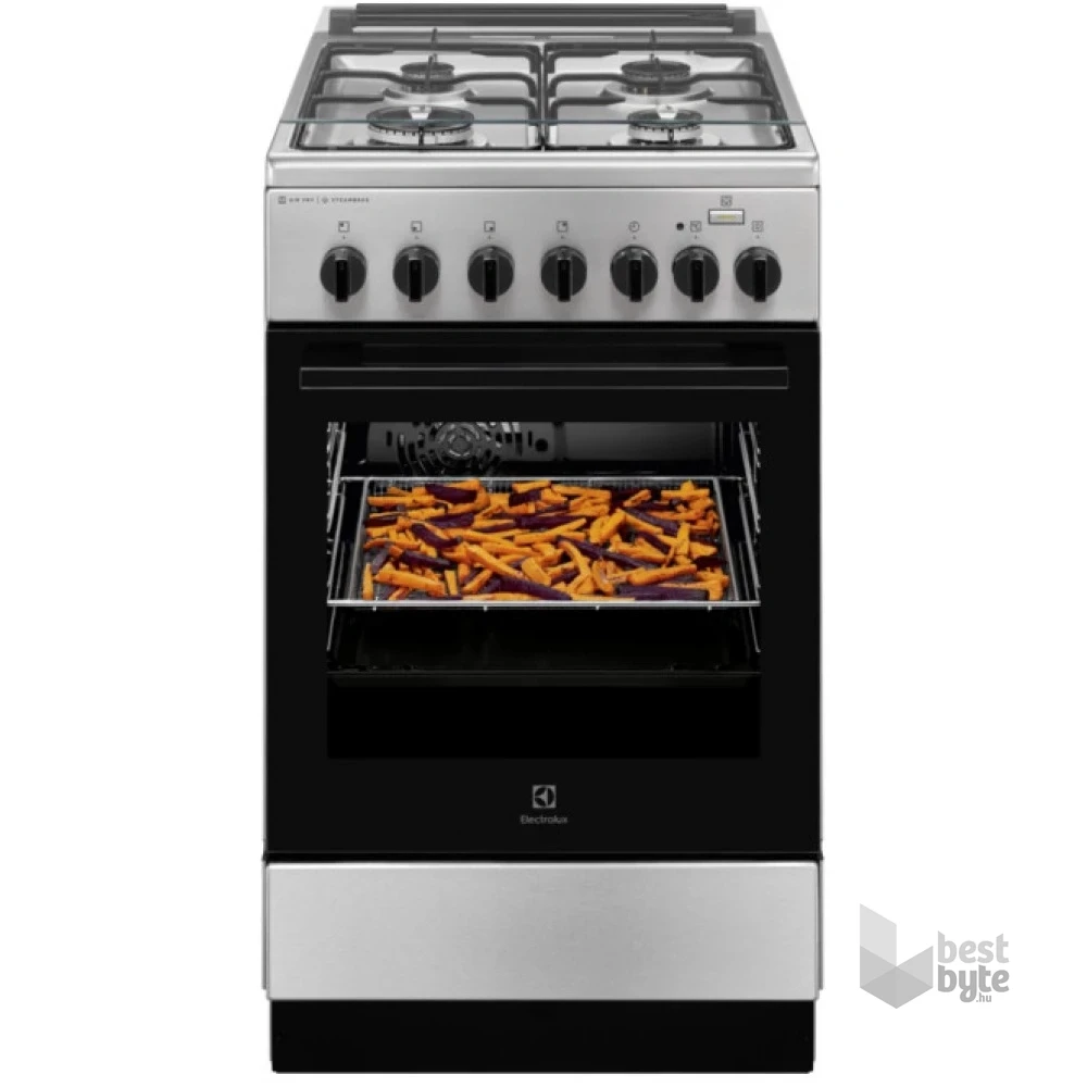 Electrolux LKK560000X inox, szabadonálló, gáz, kombinált, főzőzóna: 4, sütő:58L, grill, tűzhely