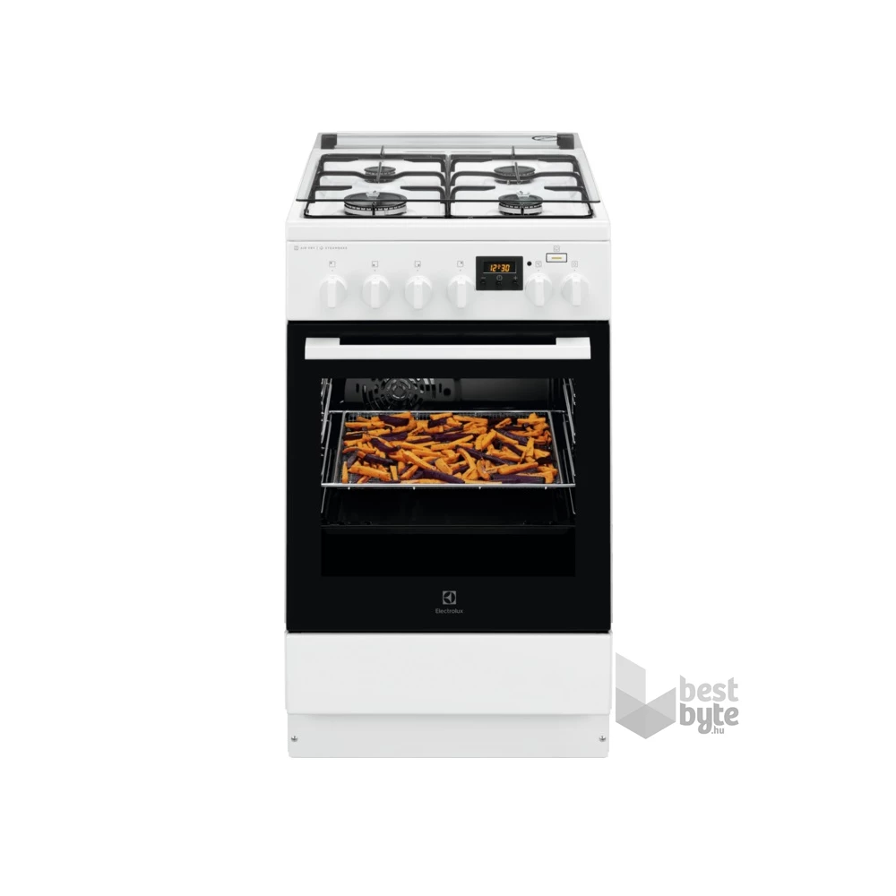 Electrolux LKK560205W fehér, szabadonálló, gáz, kombinált, főzőzóna: 4, sütő:58L, grill, tűzhely