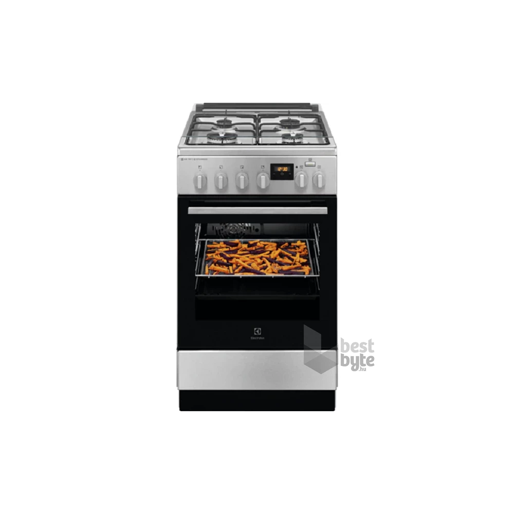Electrolux LKK560208X inox, szabadonálló, gáz, kombinált, főzőzóna: 4, sütő:58L, grill, tűzhely