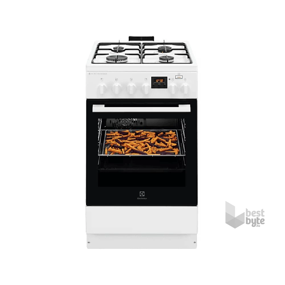 Electrolux LKK560232W fehér, szabadonálló, gáz, kombinált, főzőzóna: 4, sütő:58L, tűzhely
