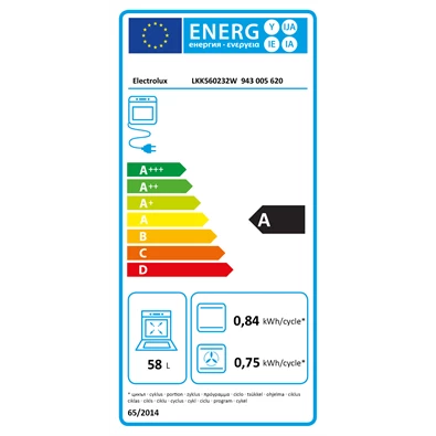 Electrolux LKK560232W fehér, szabadonálló, gáz, kombinált, főzőzóna: 4, sütő:58L, tűzhely