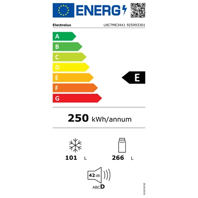 Electrolux LNC7ME34X1 alulfagyasztós hűtőszekrény