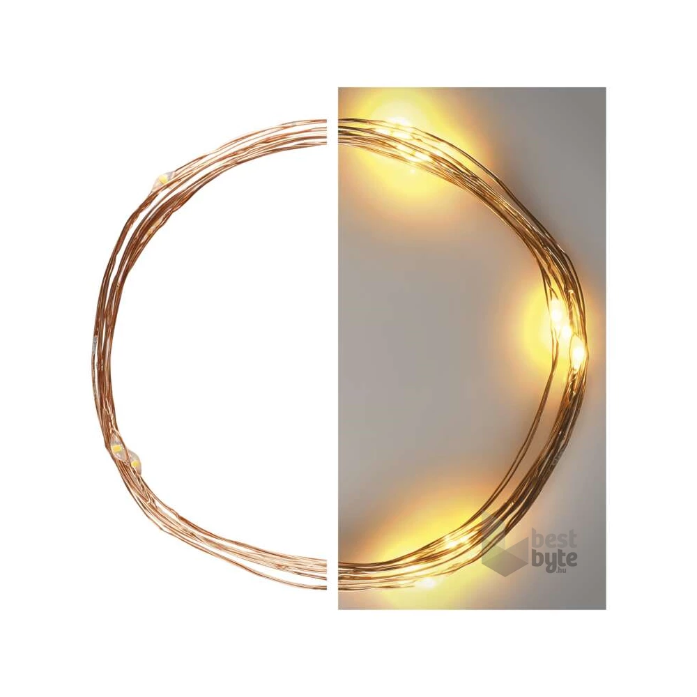 Emos D3AW07 LED 1,9 m/20LED/beltéri/időzítős/2xAA/meleg fehér nano karácsonyi LED fényfüzér