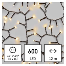 Emos D4BW03 12m/600LED/kül-beltéri/időzítős/meleg fehér/süni karácsonyi LED fényfüzér