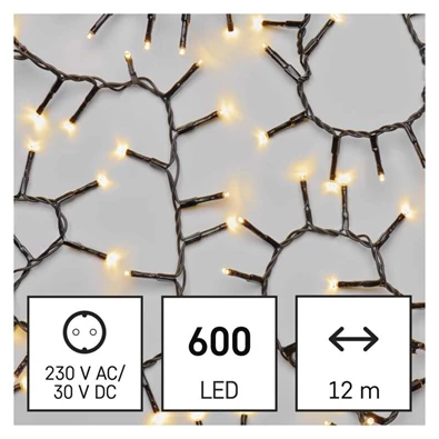 Emos D4BW03 12m/600LED/kül-beltéri/időzítős/meleg fehér/süni karácsonyi LED fényfüzér