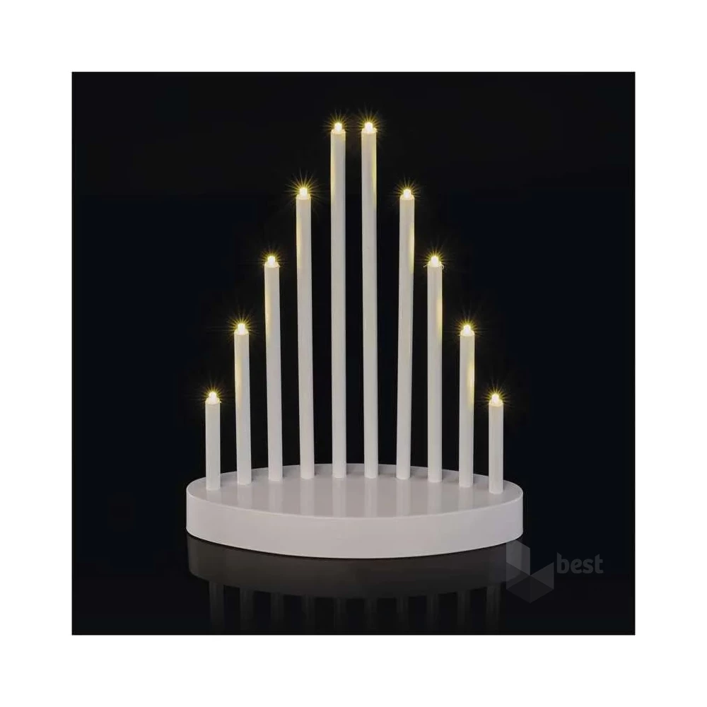 Emos DCAW01 24,5 cm 3x AA beltéri meleg fehér időzítős fehér LED gyertyatartó