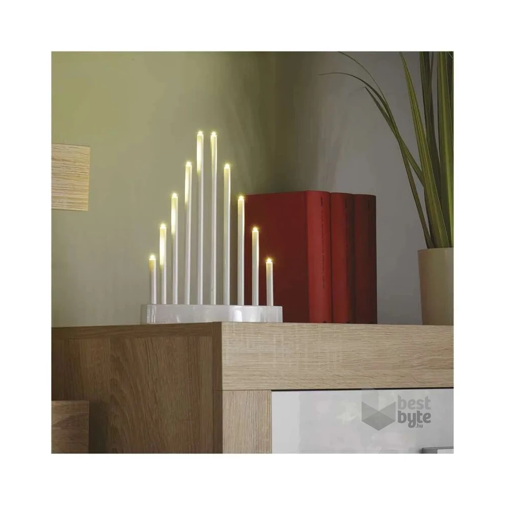 Emos DCAW01 24,5 cm 3x AA beltéri meleg fehér időzítős fehér LED gyertyatartó