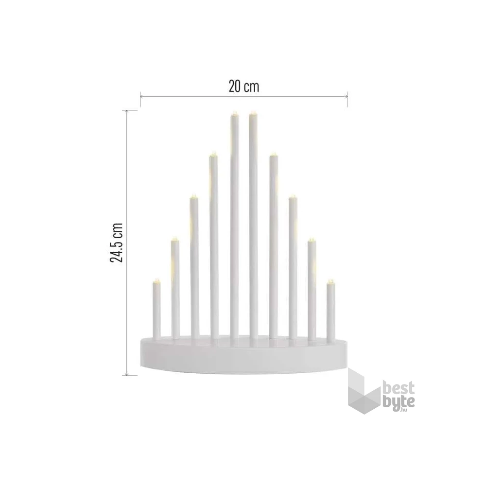 Emos DCAW01 24,5 cm 3x AA beltéri meleg fehér időzítős fehér LED gyertyatartó