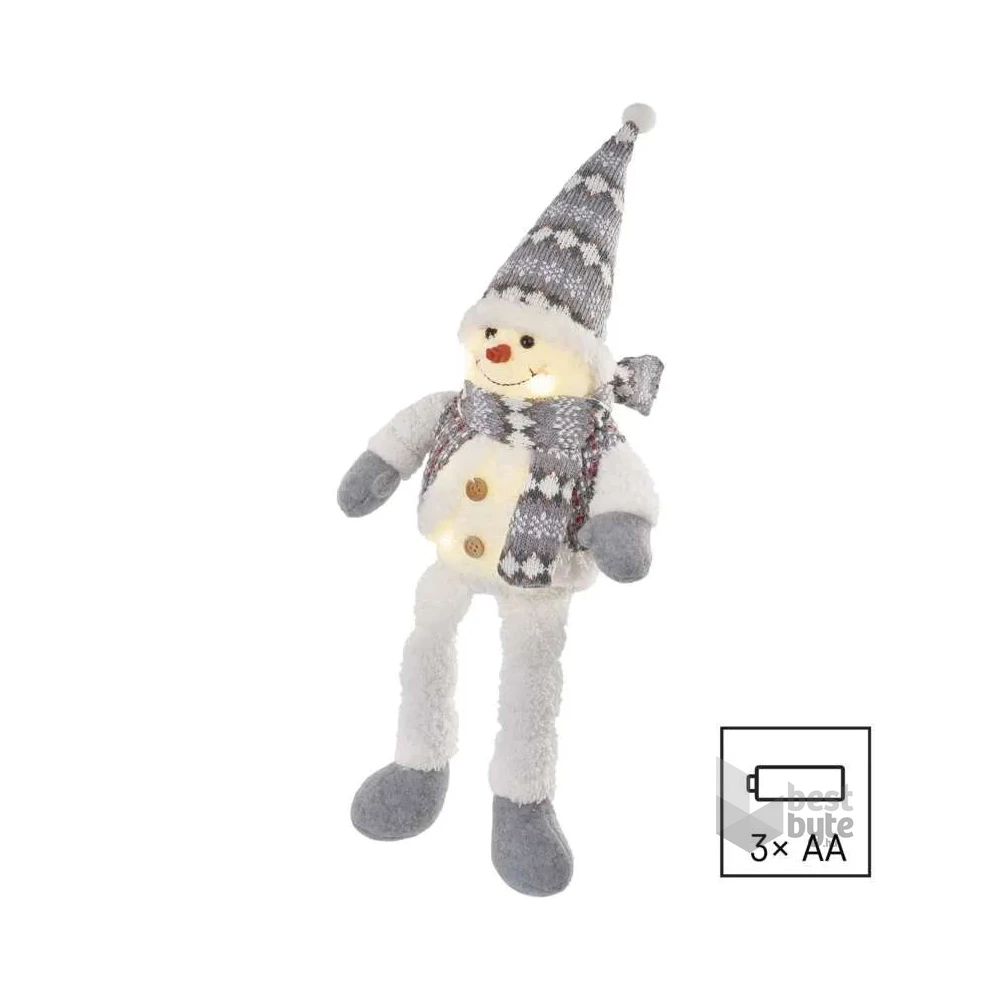 Emos DCFW02 31 cm, 3× AA beltéri meleg fehér LED karácsonyi ülő hóember
