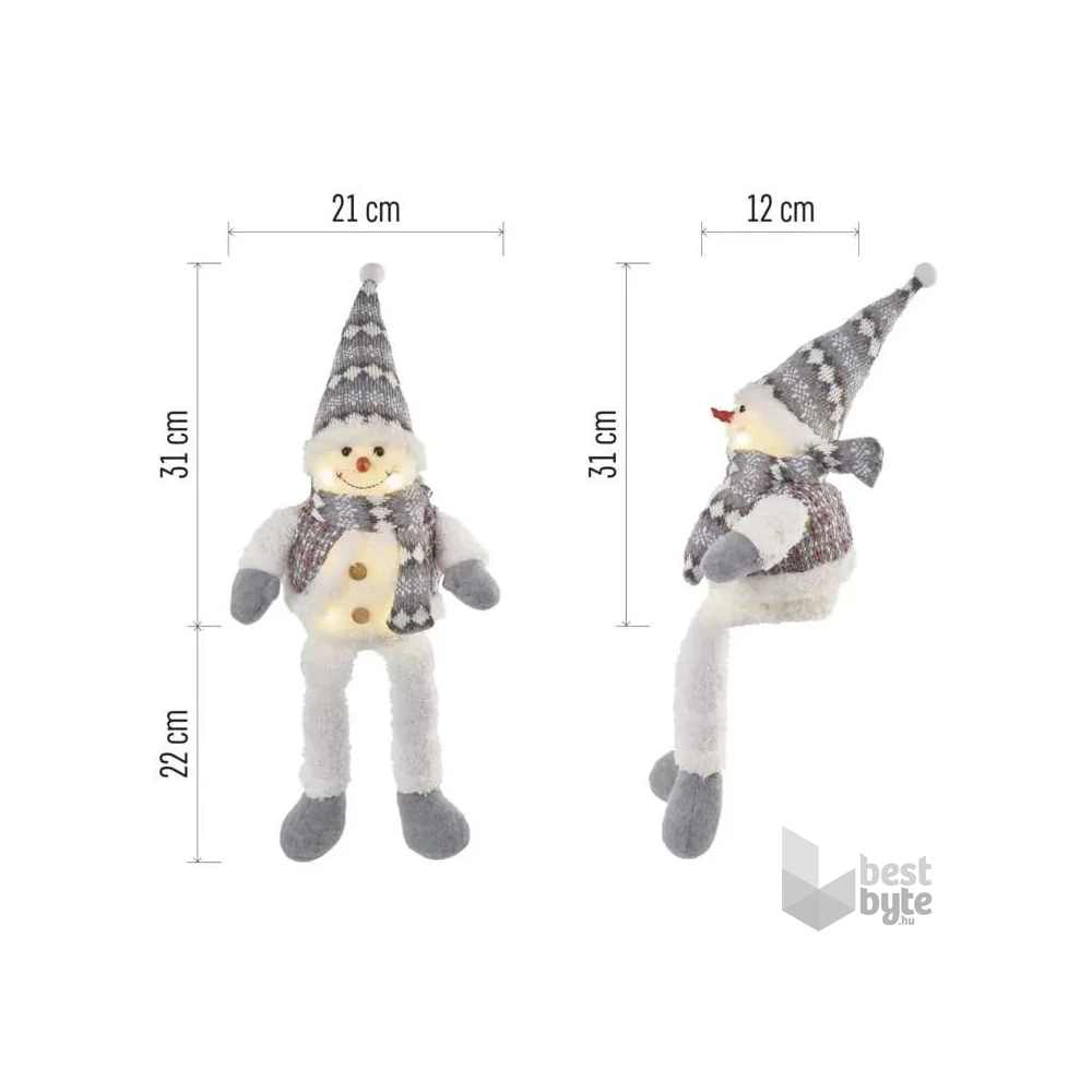 Emos DCFW02 31 cm, 3× AA beltéri meleg fehér LED karácsonyi ülő hóember