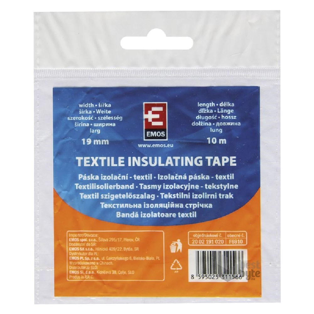 Emos F6910 19 mm x 10 m fekete textil szigetelőszalag