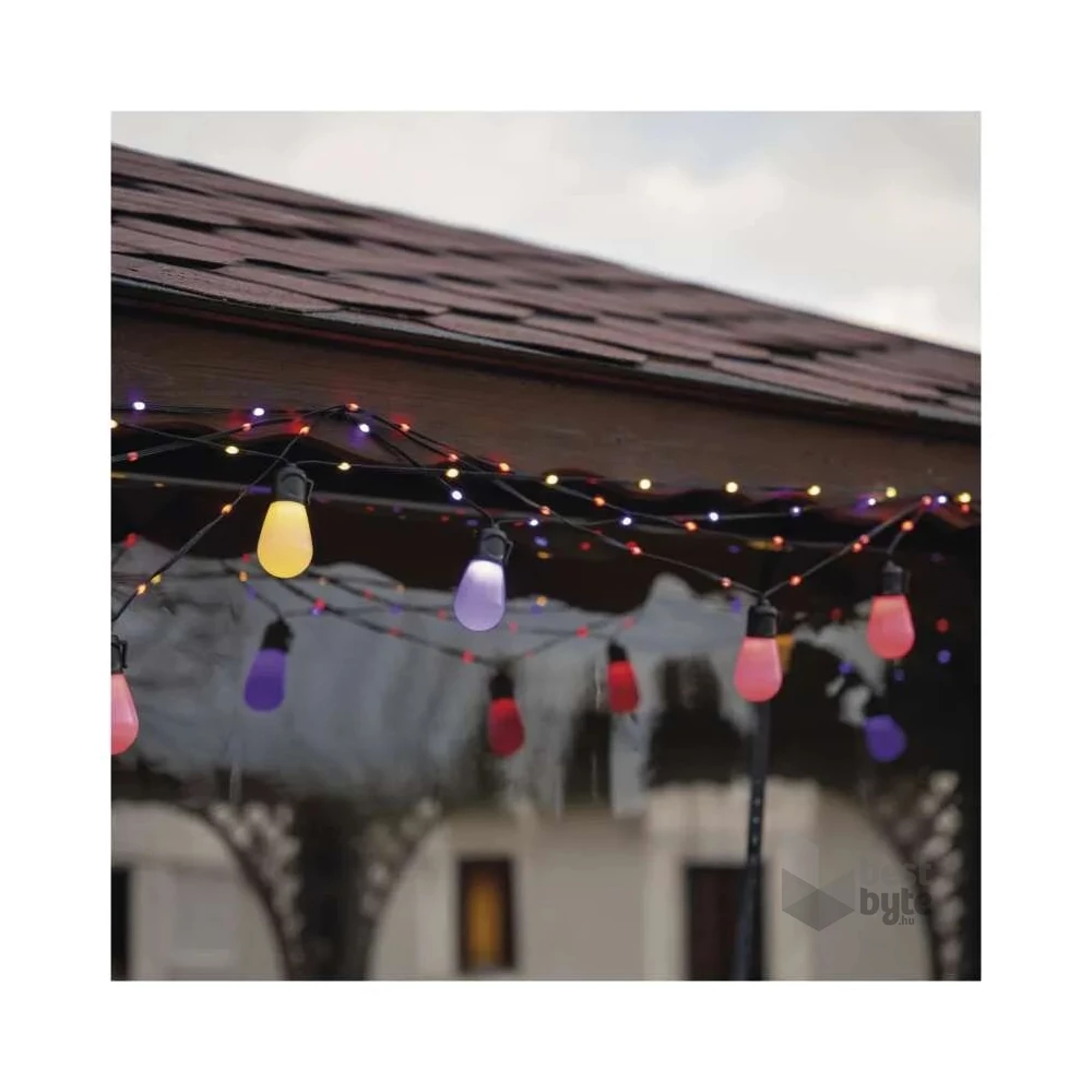 Emos GoSmart 15x parti izzók, 15 m, kültéri és beltéri, RGBIC WiFi LED fényfüzér
