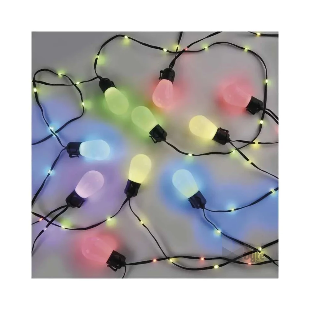 Emos GoSmart 15x parti izzók, 15 m, kültéri és beltéri, RGBIC WiFi LED fényfüzér