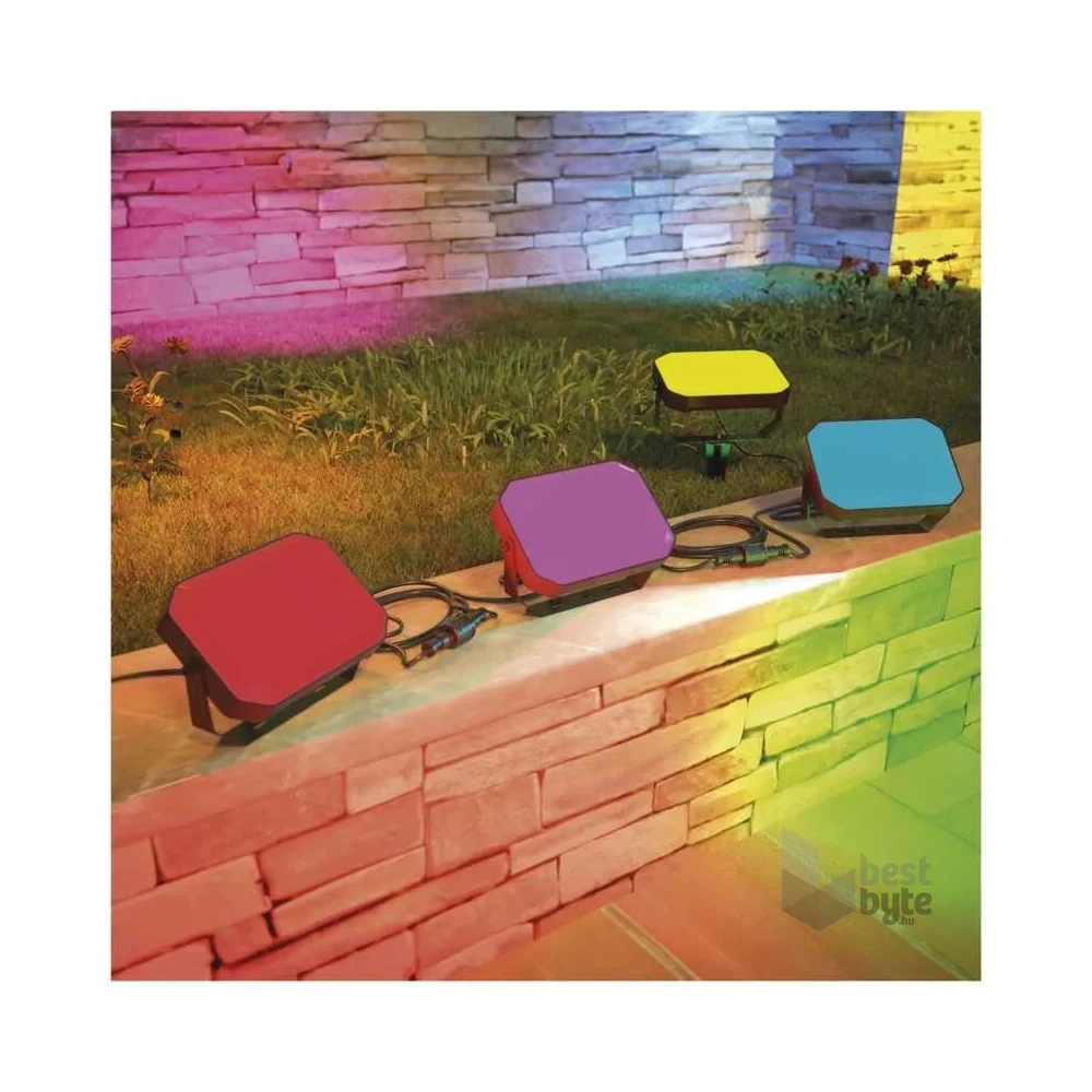Emos GoSmart 3 darabos, 14 W, RGBIC dimmelhető, WiFi kültéri LED reflektor, kezdő készlet