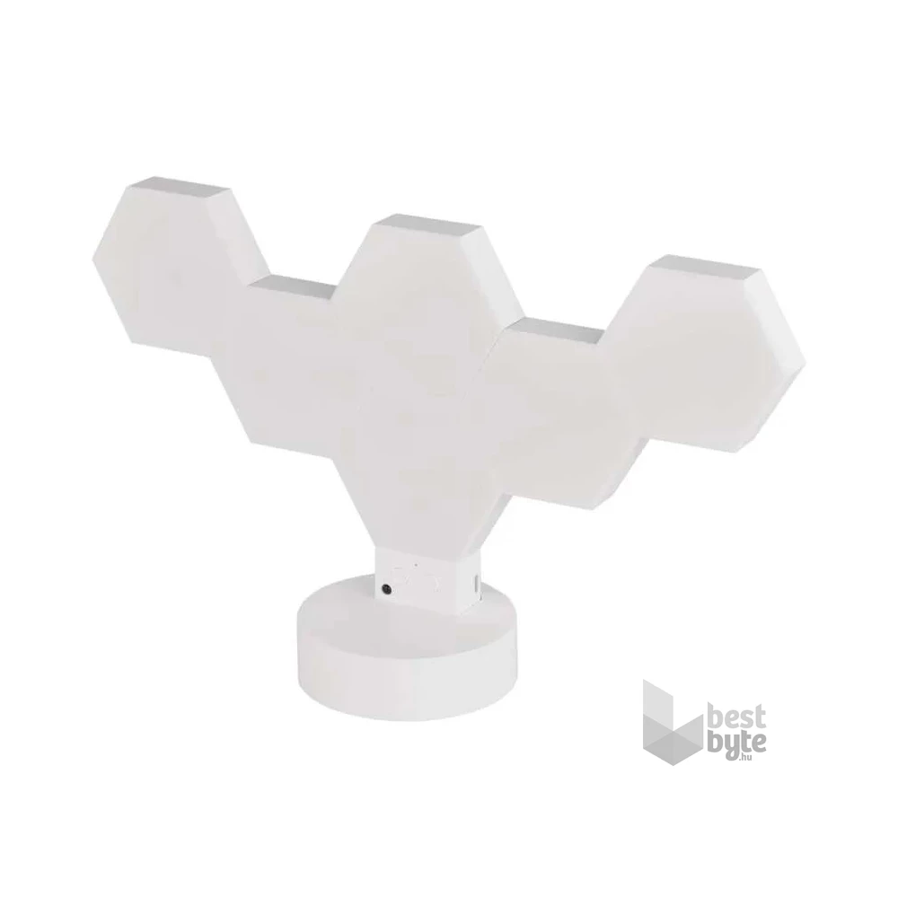 Emos GoSmart Hexagon fehér, 6 részből álló, RGBIC dimmelhető, WiFi LED asztali lámpa